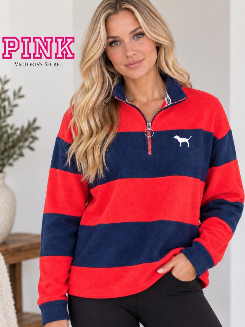 Victoria's Secret PINK Polar Fleece Half-Zip Pullover